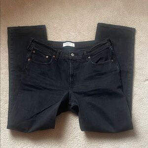 Abercrombie & Fitch Black '90s Straight Mid Rise Jeans